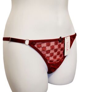 2/$20 Brand New Red Top Fashion Lace T-back Panties One Size